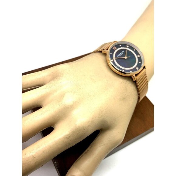 Stuhrling Women's Watch M16807 Symphony Quartz Blue Dial Rose Gold Steel… - Picture 4 of 13